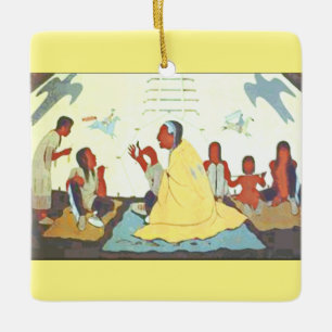 Lakota Geschichtenerzählerverzierung Keramikornament