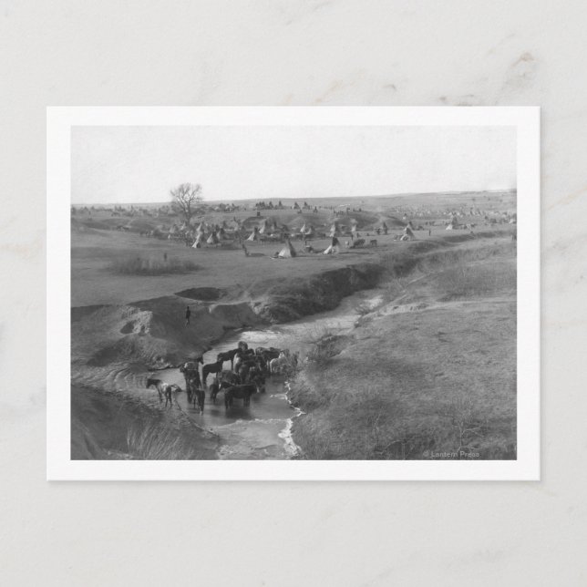 Lakota Indian Camp im Weißen Tal Postkarte (Vorderseite)