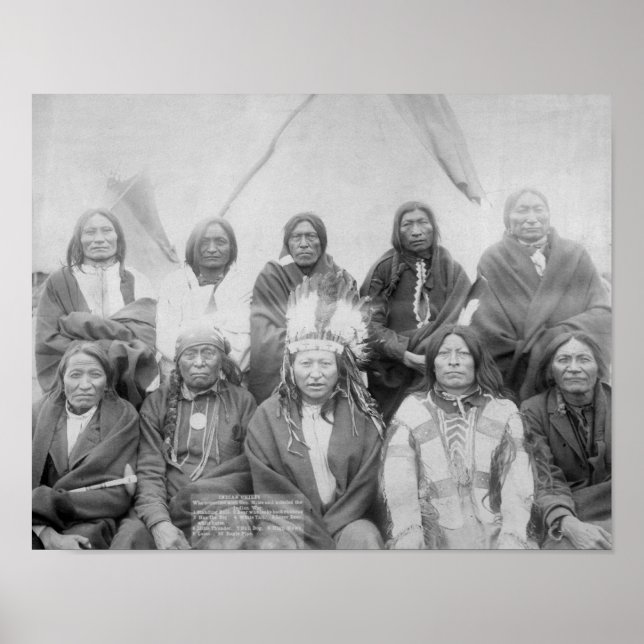 Lakota indische Häuptlinge, die General Miles zu E Poster (Vorne)