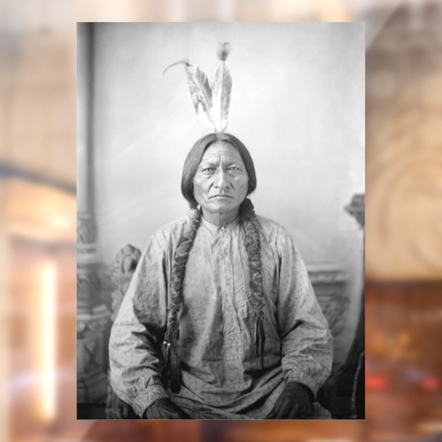 Lakota Leader sitzt Bull Native Amerikanische Urei Fensteraufkleber (Blatt 2)