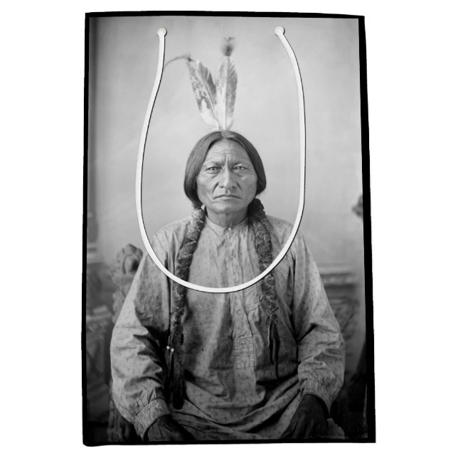 Lakota Leader sitzt Bull Native Amerikanische Urei Mittlere Geschenktüte (Vorderseite)