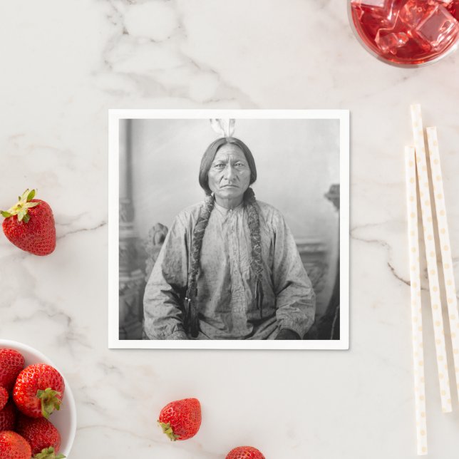 Lakota Leader sitzt Bull Native Amerikanische Urei Serviette (Beispiel)