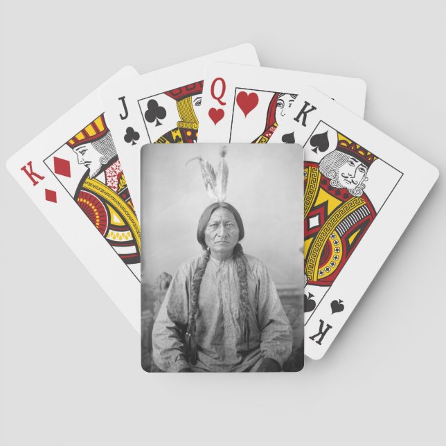 Lakota Leader sitzt Bull Native Amerikanische Urei Spielkarten (Rückseite)