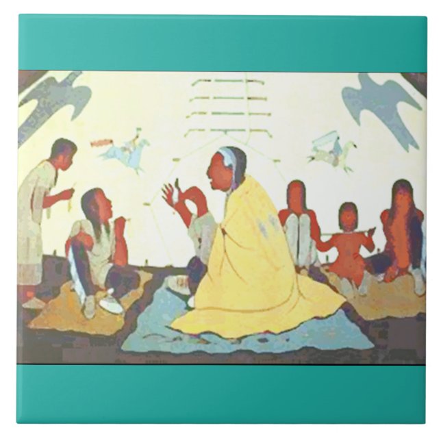 Lakota Storyteller-Keramikfliese Fliese (Vorderseite)