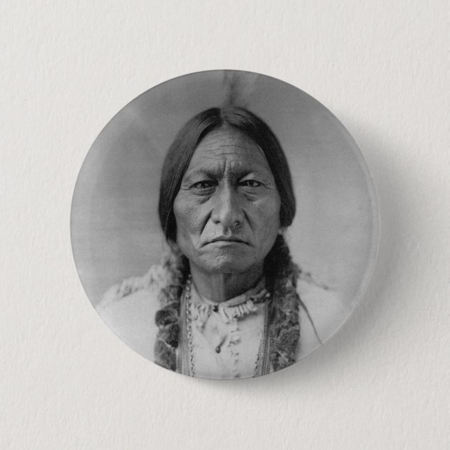 Lakota Ureinwohner-Hauptsitting Bull Button (Vorderseite)