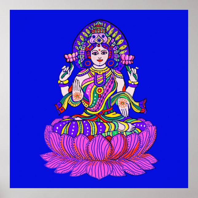 Lakshmi Diwali Festival Göttin des Guten Glücks Poster (Vorne)