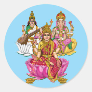 Lakshmi Ganesha-Aufkleber Runder Aufkleber