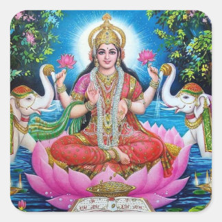Lakshmi Goddess Large Square Sticker