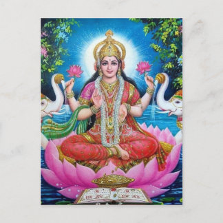 Lakshmi Goddess of Love, Prosperity, and Wealth Postkarte