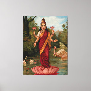 Lakshmi Göttin des Reichtums-Vermögens und des Leinwanddruck
