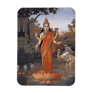 LAKSHMI-Göttin - sogar große Bilder - Magnet