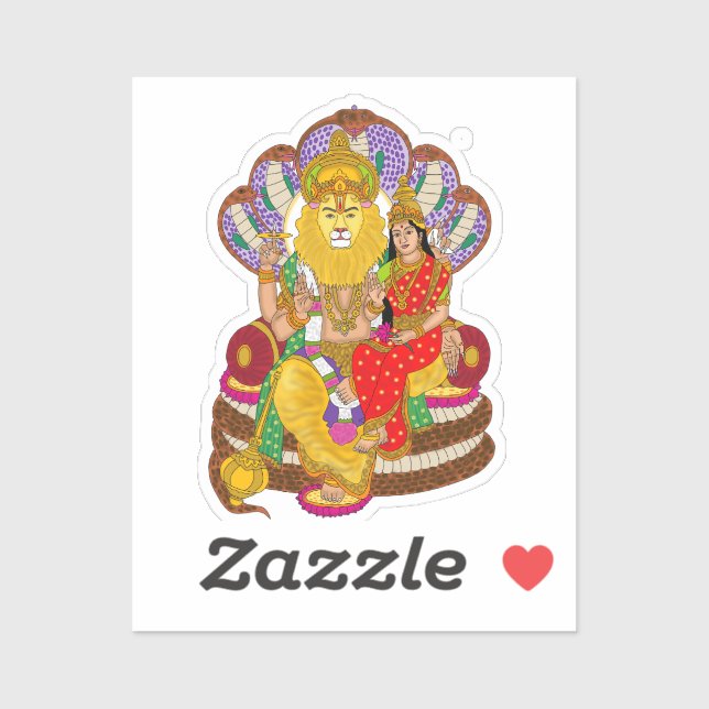Lakshmi Narasimha-Aufkleber Aufkleber (Blatt)