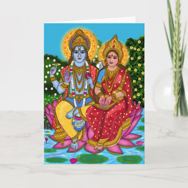 Lakshmi Narayan Greeting Card Karte (Vorderseite)