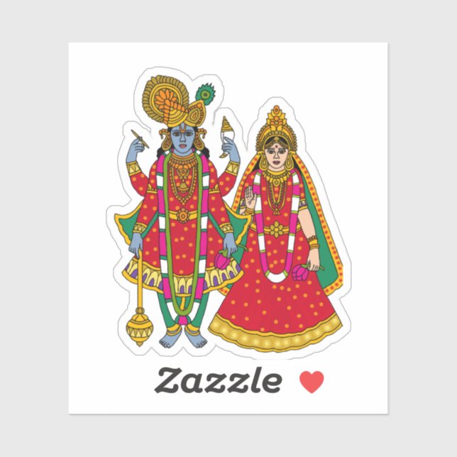 Lakshmi Narayan Sticker (Blatt)