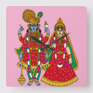 Lakshmi Narayan Wall Clock Quadratische Wanduhr