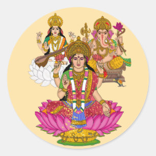 Lakshmi Saraswati Ganesha Aufkleber
