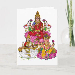 Lakshmi Saraswati Ganesha Feiertagskarte
