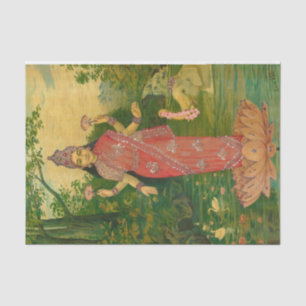 Lakshmi von Raja Ravi Varma Seidenpapier
