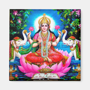 LAKSMI GÖTTIN DER REICHTUMS-YOGA-QUADRAT-MAGNETEN MAGNET