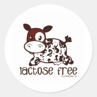 Laktose-freie Braune Kuh Runder Aufkleber