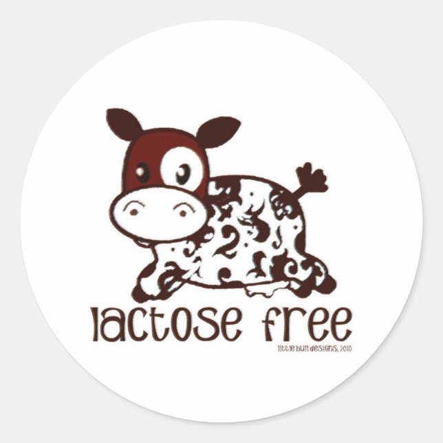Laktose-freie Braune Kuh Runder Aufkleber (Vorderseite)