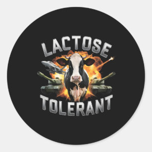 Laktose-tolerant Funny Cow Meme Käse Diät Gym Runder Aufkleber