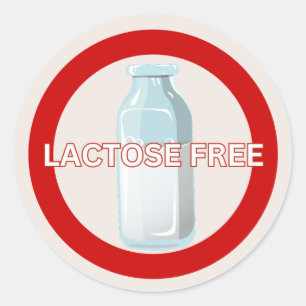 Laktosefreie Lebensmittelallergie Runder Aufkleber