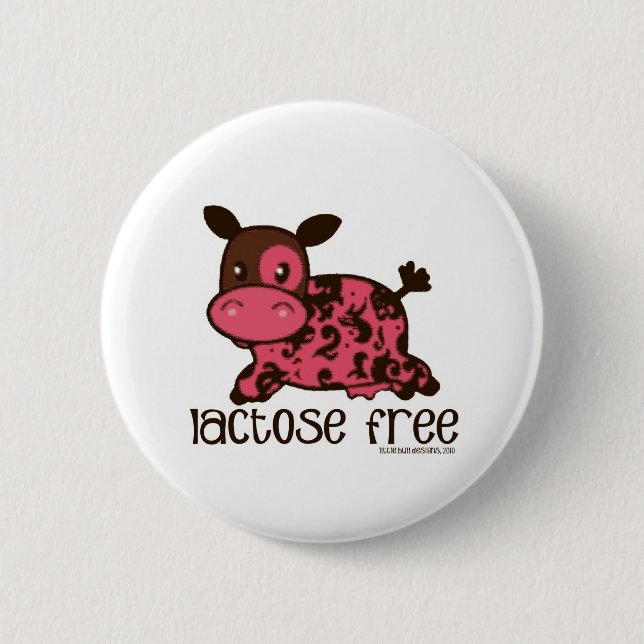 Laktosefreie rosa Kuh Button (Vorderseite)