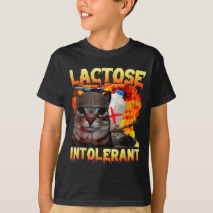 Laktoseintolerante alberne Katzen-Meme Lustiger Sp T-Shirt