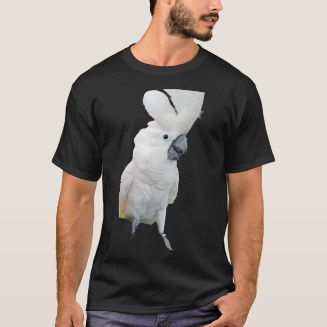 Lala das Cockatoo-Wappen herauf schwarzes T-Shirt (Vorderseite)