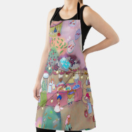 LALATOWN All-Over Print Schürze