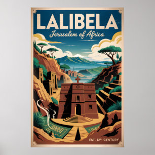 Lalibela Äthiopien Retro-Reiseposter-Kunst Poster