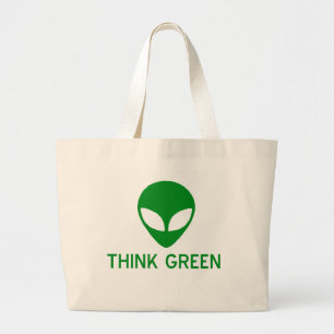 L'alien pensent le sac fourre-tout vert