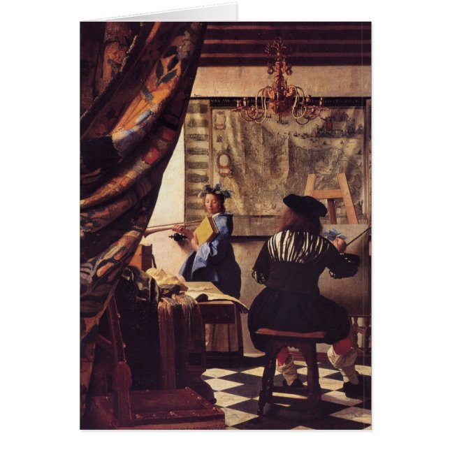 L'allégorie de la peinture par Johannes Vermeer (Devant)