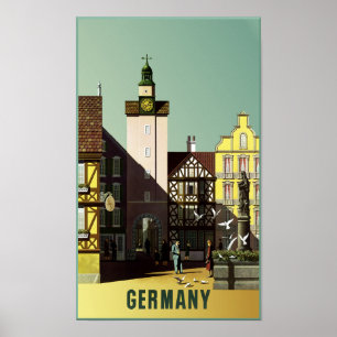 L'Allemagne.  Affiche vintage de voyage