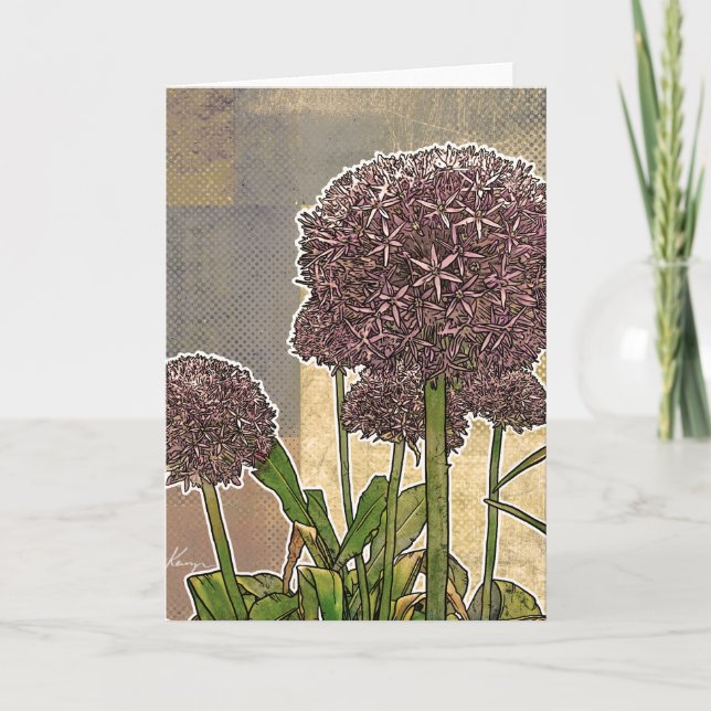 L'allium fleurit des cartes de voeux (Devant)