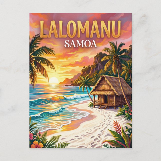 Lalomanu-Strand Samoa Postkarte (Vorderseite)