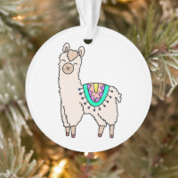 lama alpaga de dessin animé souriant et heureux