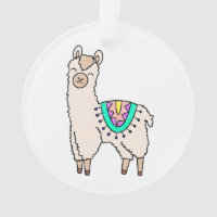 lama alpaga de dessin animé souriant et heureux