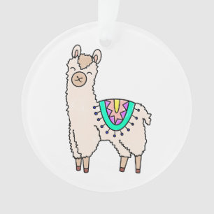 lama alpaga de dessin animé souriant et heureux