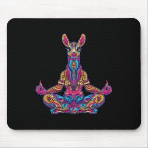 Lama Alpaka meditierend trippy psychedelisch lusti Mousepad