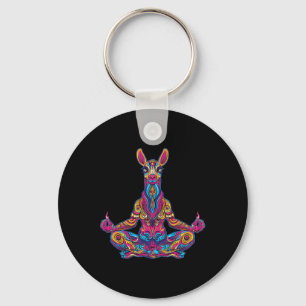 Lama Alpaka meditierend trippy psychedelisch lusti Schlüsselanhänger