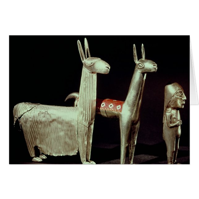 Lama, Alpaka und Frau (Vorderseite (Horizontal))