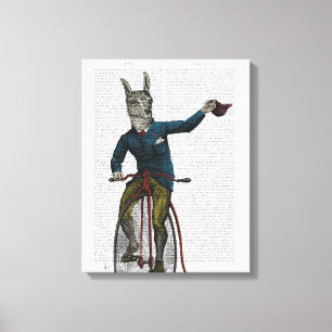 Lama auf dem Bike Leinwanddruck