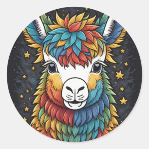 Lama-Aufkleber, rund Runder Aufkleber