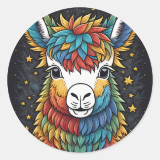Lama-Aufkleber, rund Runder Aufkleber
