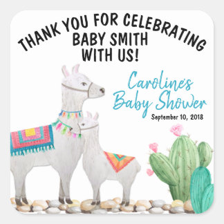 lama baby shower faveur autocollant merci autocoll