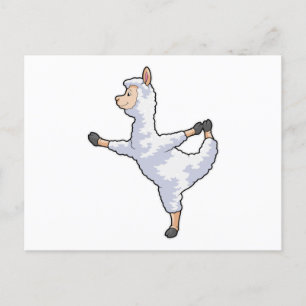 Lama beim Yoga-Fitness Postkarte