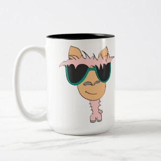 Lama bleibe im Bett Zweifarbige Tasse