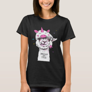 Lama Einhorn Hut Traum Erfüllt Hipster T-Shirt
